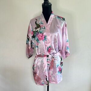 Pink Peacock Robe Kimono
